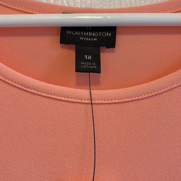 Worthington Woman peach ruffle top size XL - Picture 2 of 6